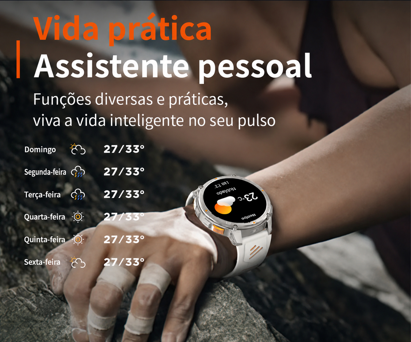 ESTG HT33 Outdoor – Smartwatch com Lanterna LED by Frazione