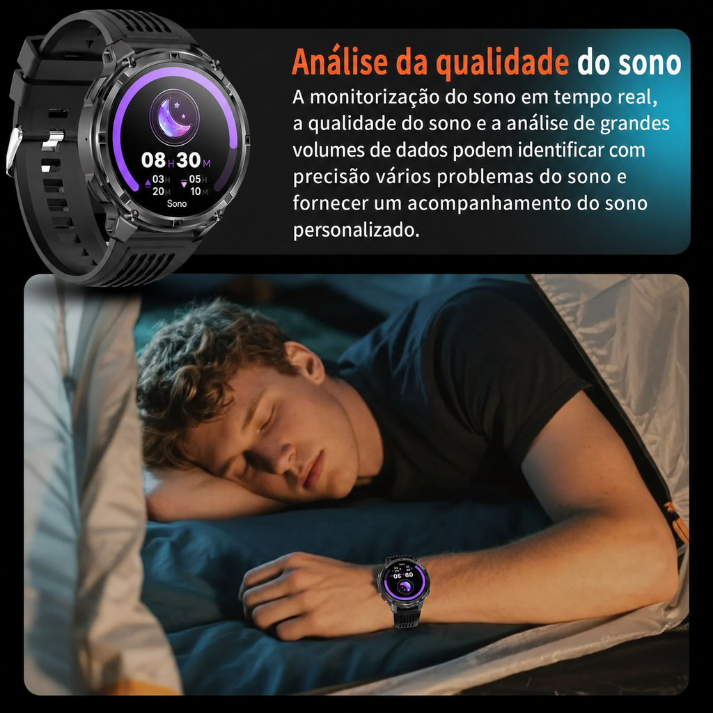 ESTG HT33 Outdoor – Smartwatch com Lanterna LED by Frazione