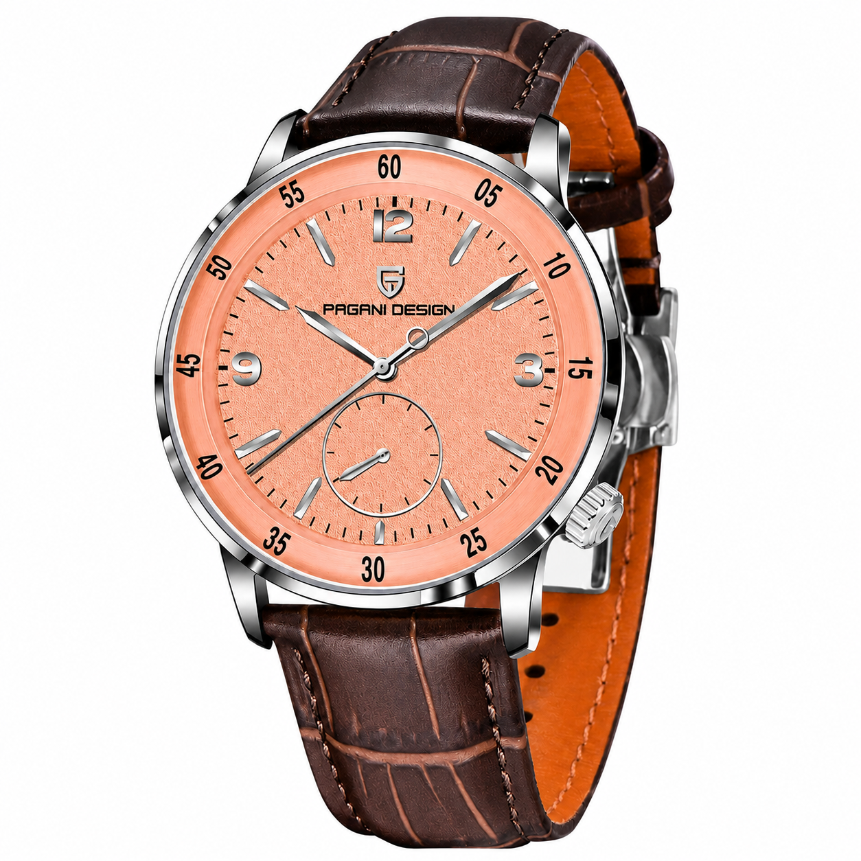 PAGANI DESIGN PD1790 Automático – Vidro Safira e Bracelete em Pele