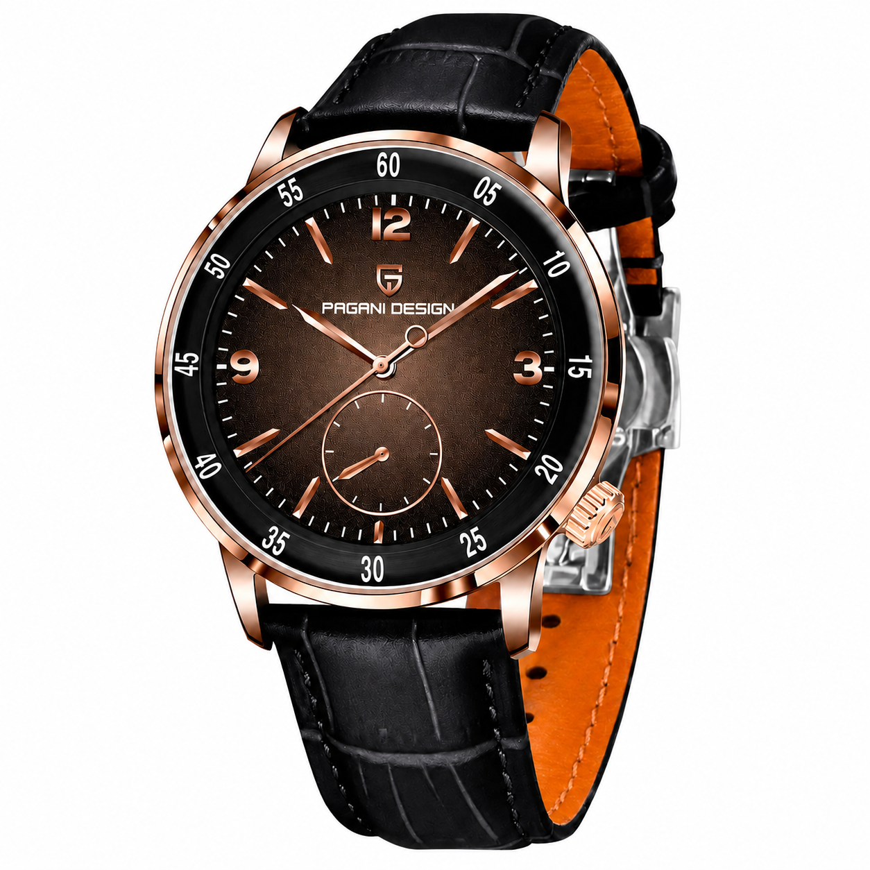 PAGANI DESIGN PD1790 Automático – Vidro Safira e Bracelete em Pele
