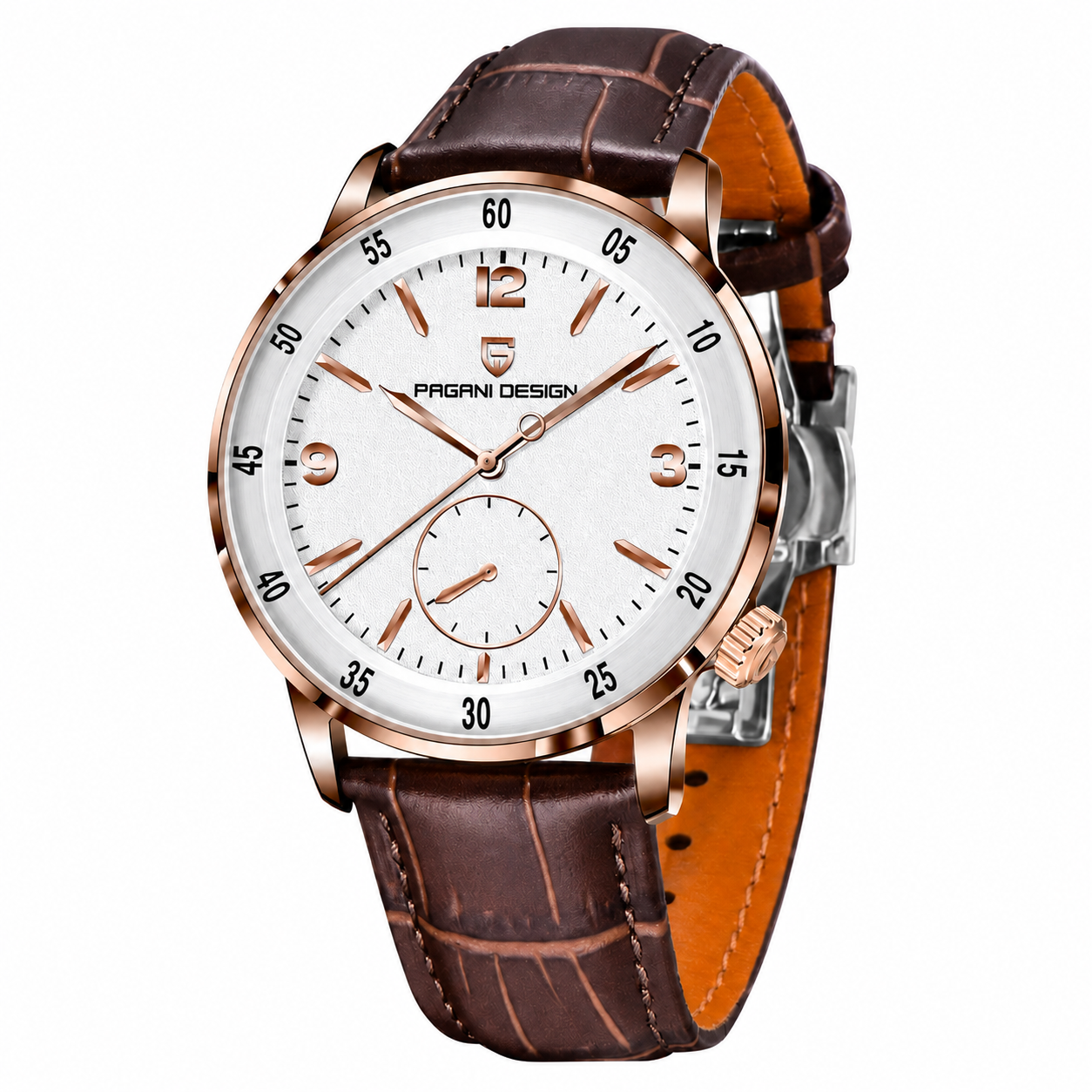 PAGANI DESIGN PD1790 Automático – Vidro Safira e Bracelete em Pele