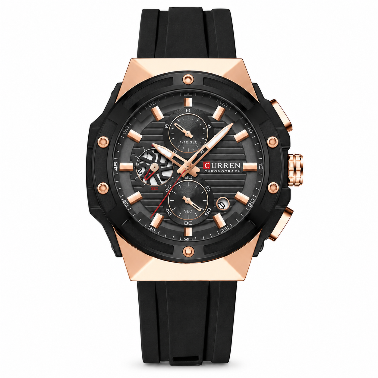 CURREN Sport Chrono – Relógio Cronógrafo em Silicone