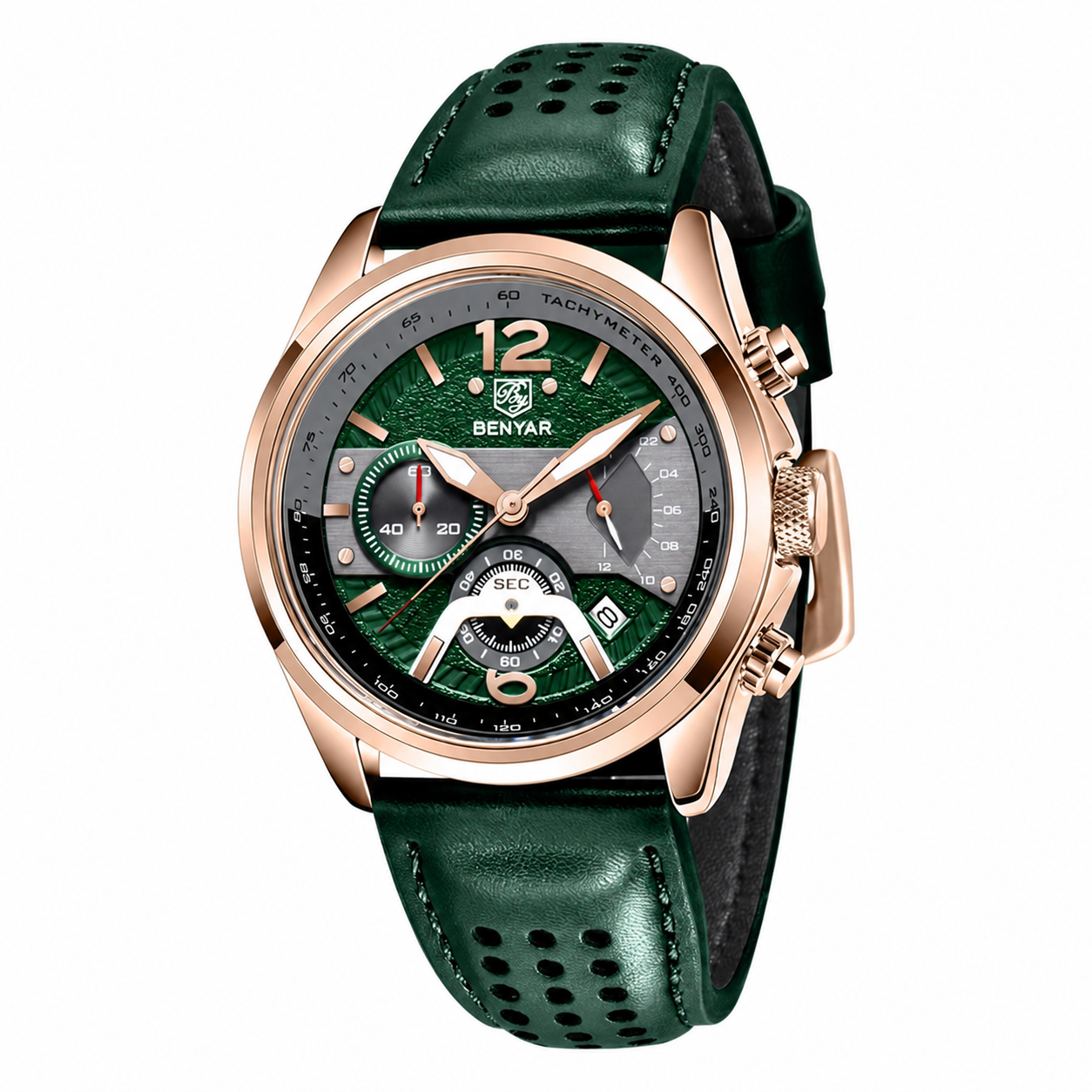 Relógio Cronógrafo BY-5171 com Bracelete em Pele