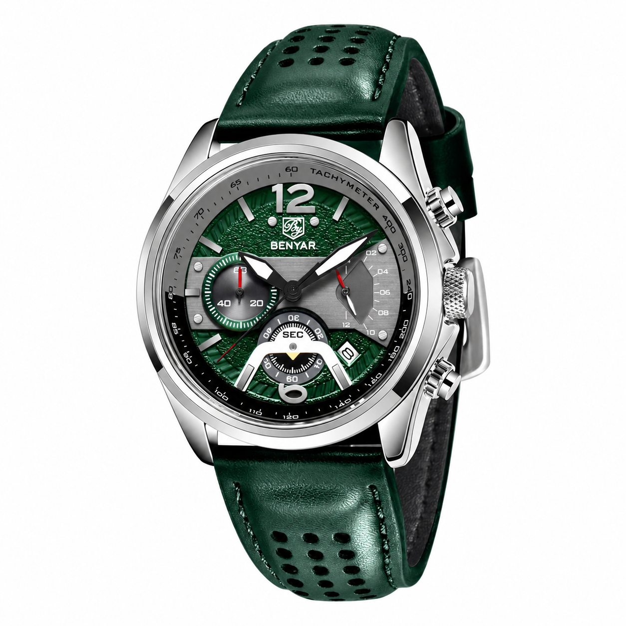 Relógio Cronógrafo BY-5171 com Bracelete em Pele