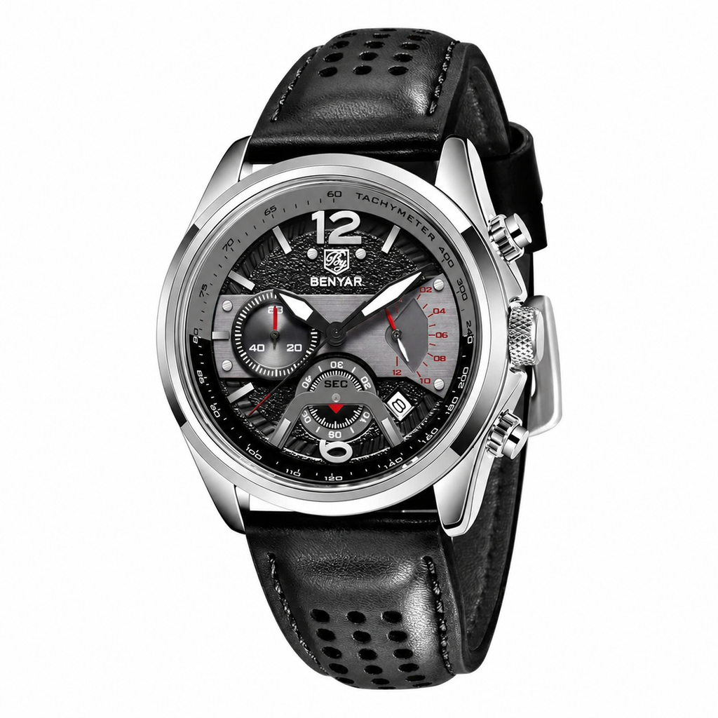 Relógio Cronógrafo BY-5171 com Bracelete em Pele