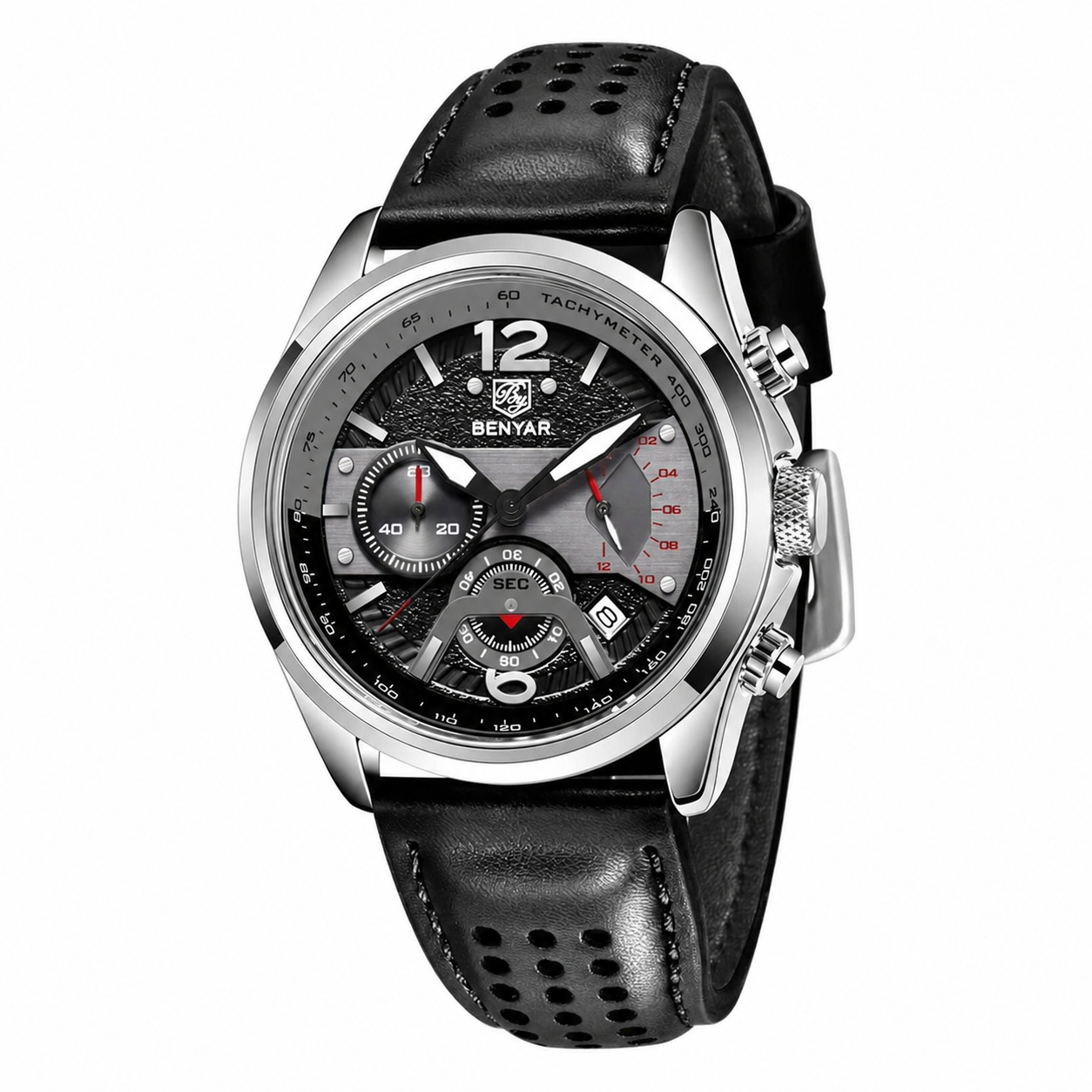 Relógio Cronógrafo BY-5171 com Bracelete em Pele