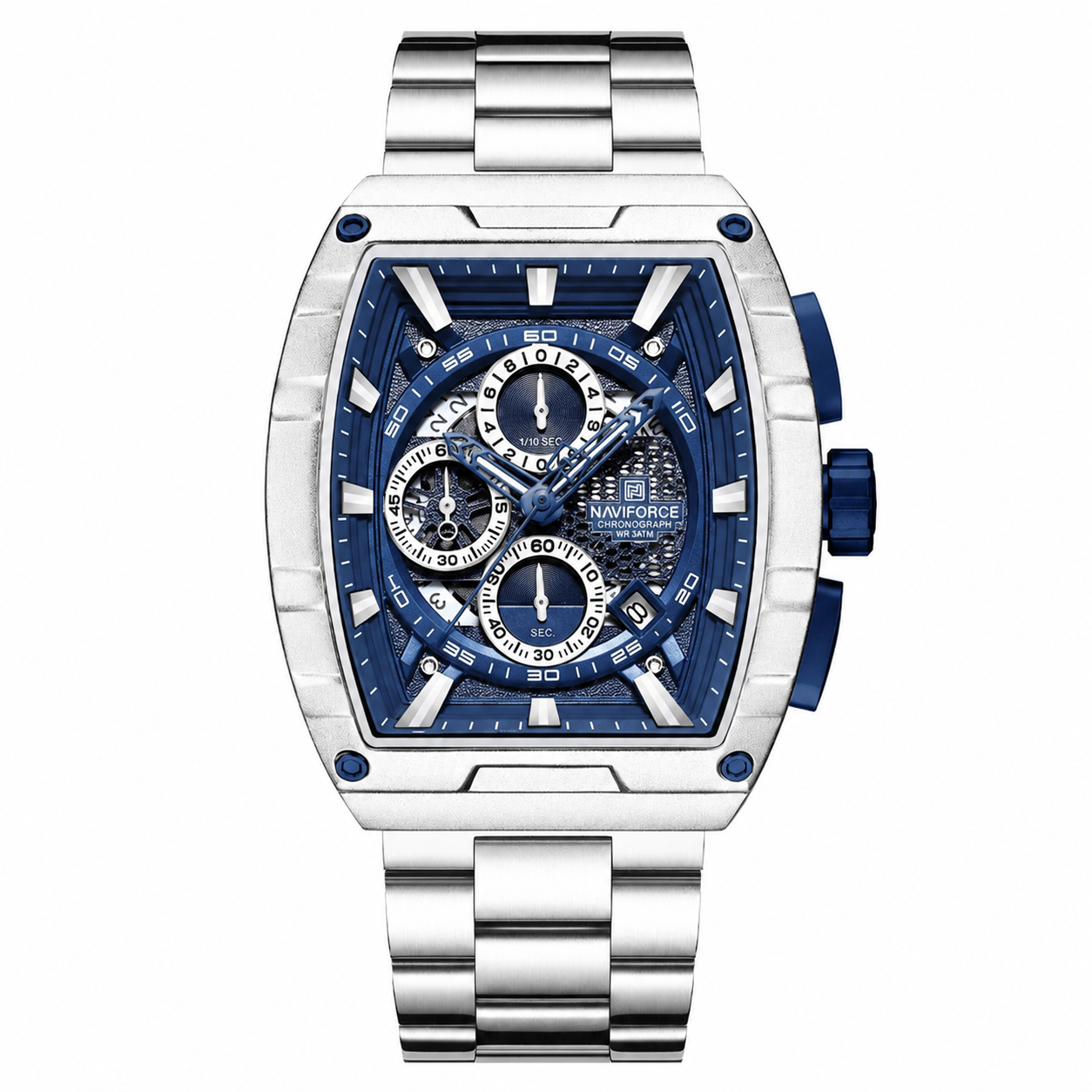 NAVIFORCE Chrono Tonneau 8066 – Relógio em Aço