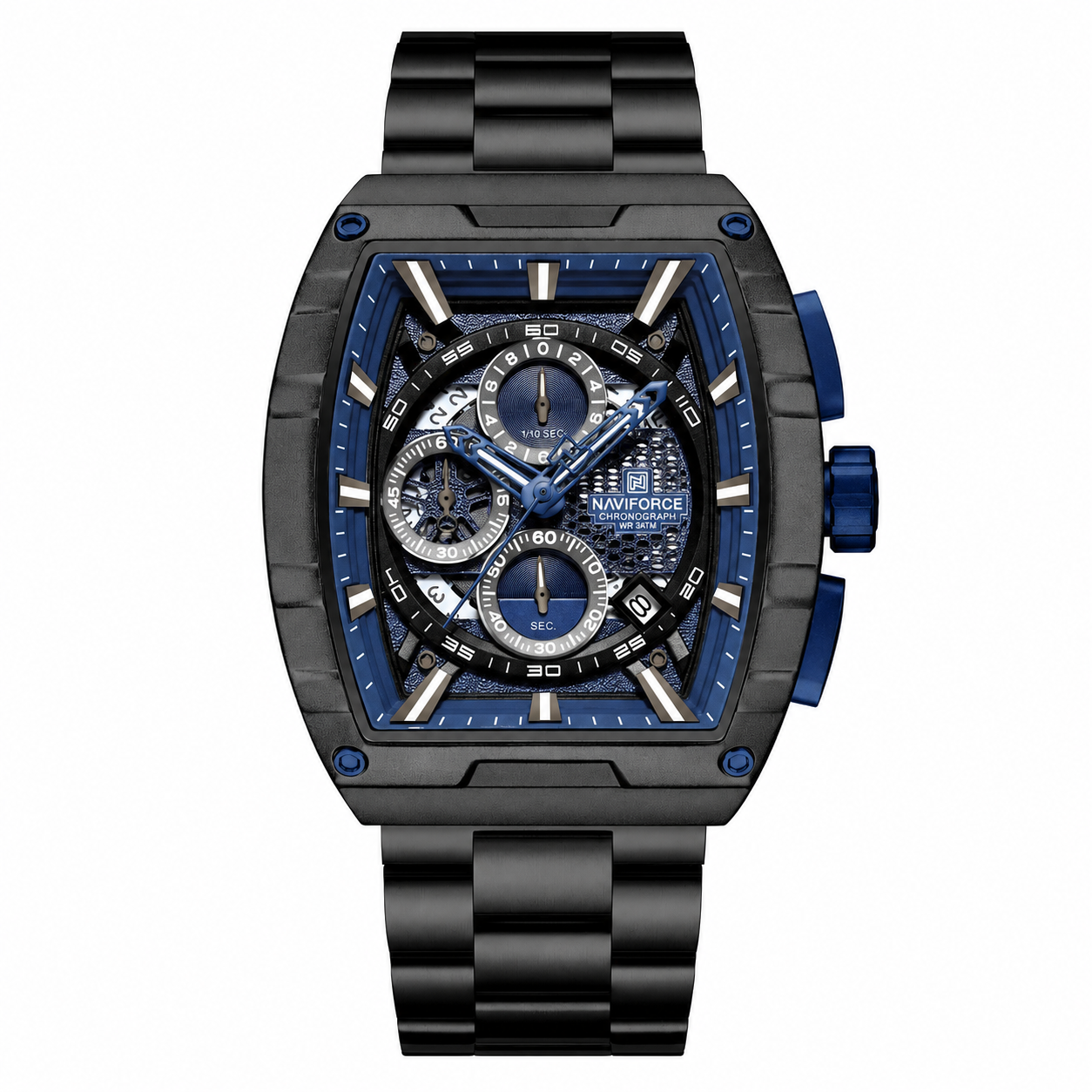 NAVIFORCE Chrono Tonneau 8066 – Relógio em Aço
