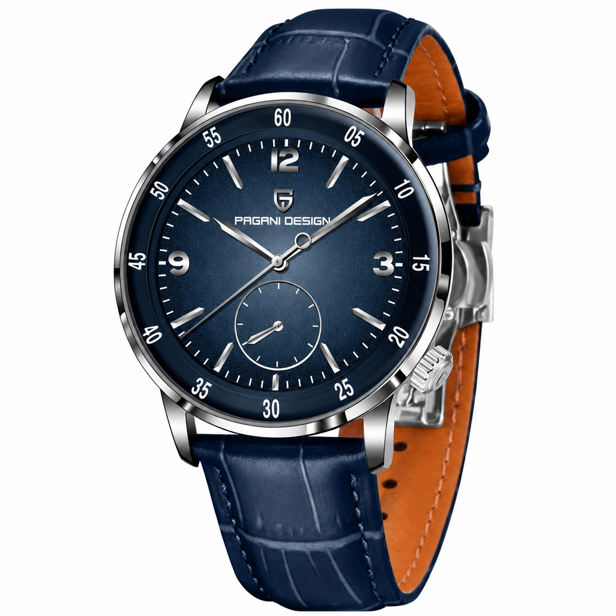 PAGANI DESIGN PD1790 Automático – Vidro Safira e Bracelete em Pele