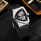T-WINNER 8243B — Relógio Automático Skeleton com Pulseira em Borracha