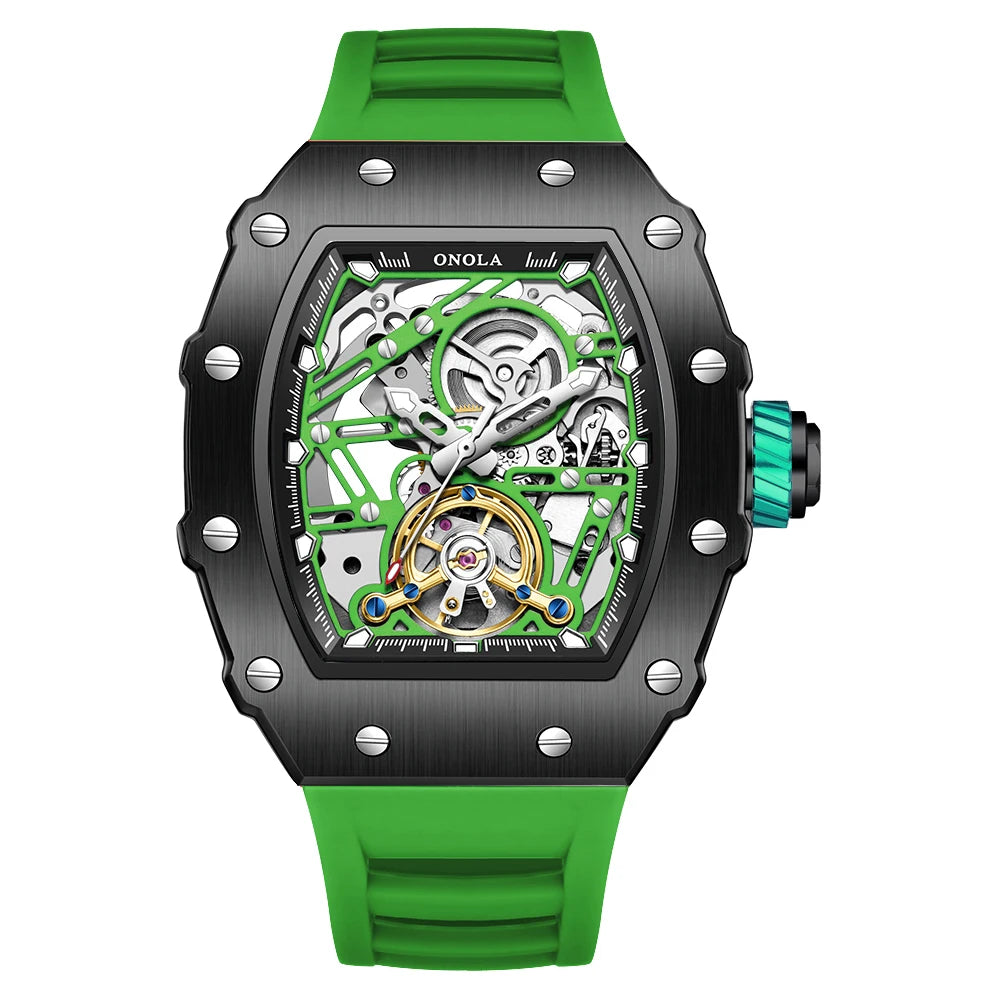 Relógio Automático ONOLA Skeleton Quadrado
