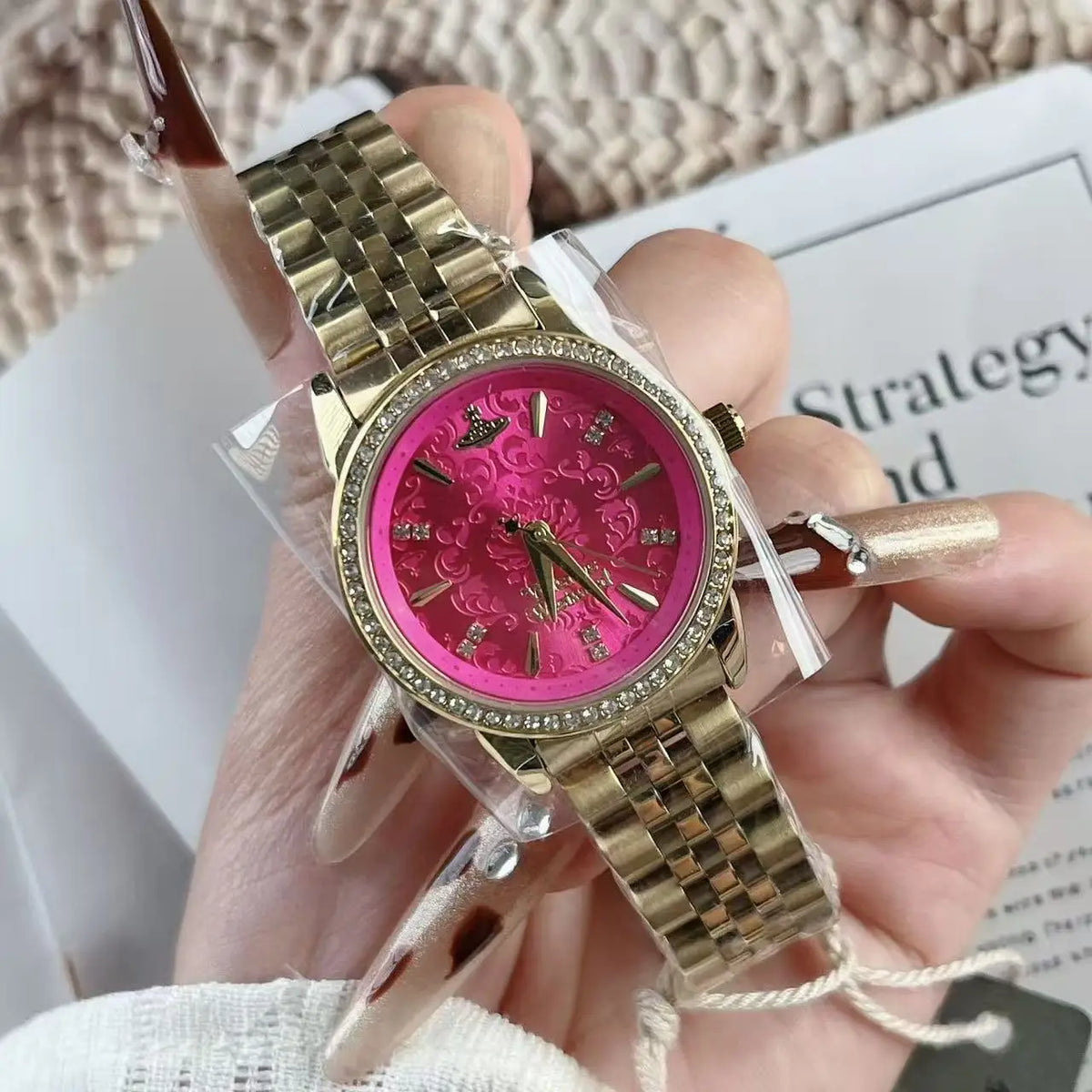 Relógio Feminino Swiss Luxury – Elegância Brilhante