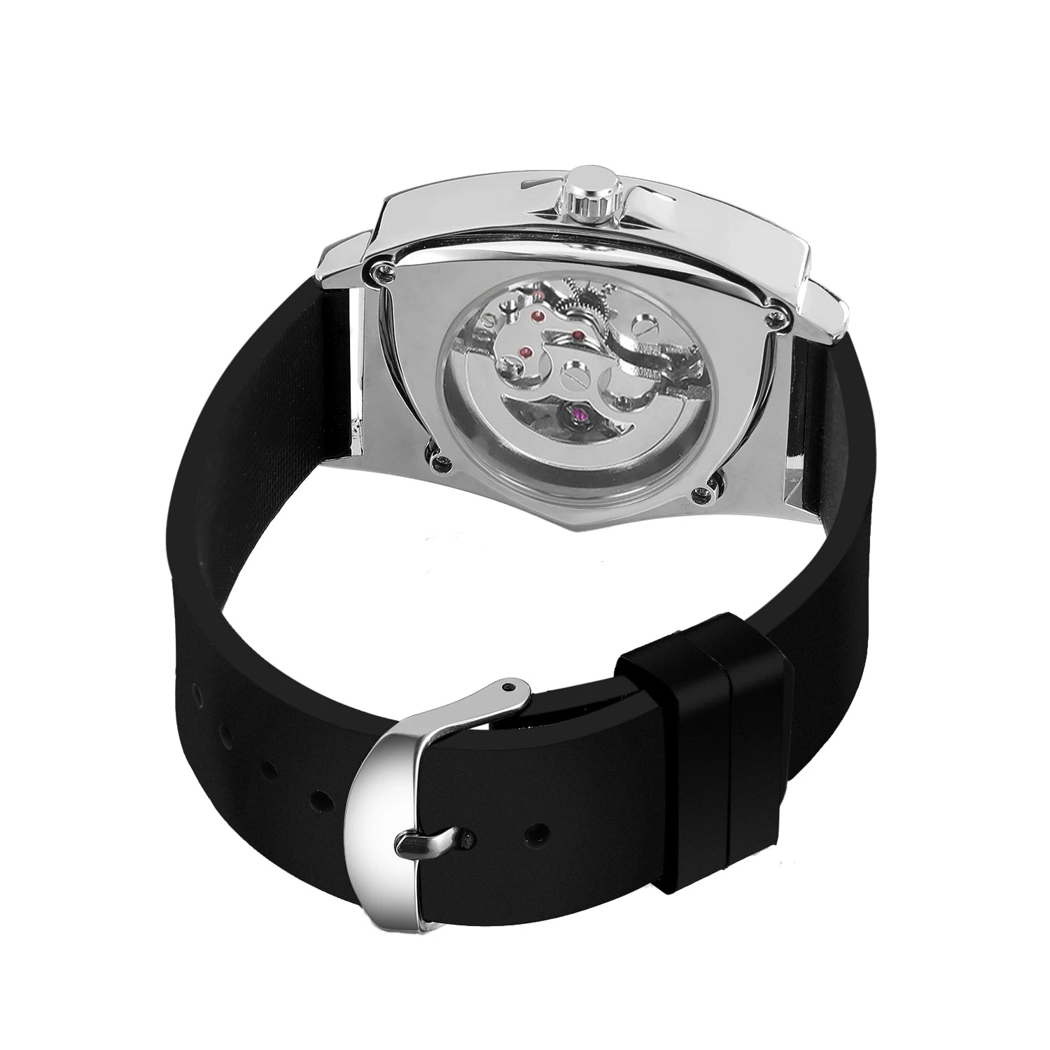 T-WINNER 8243B — Relógio Automático Skeleton com Pulseira em Borracha