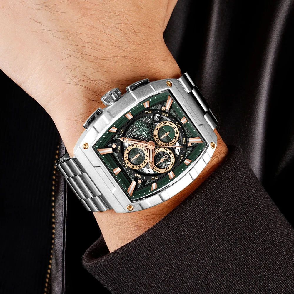 NAVIFORCE Chrono Tonneau 8066 – Relógio em Aço