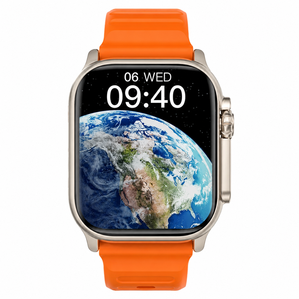 Smartwatch C900 Ultra 2 laranja em fundo branco