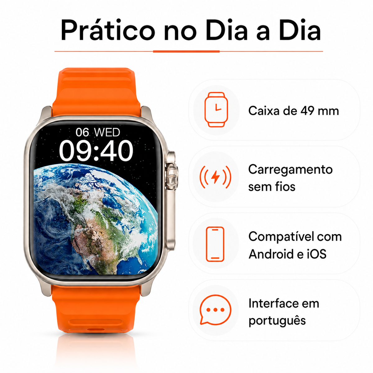 Smartwatch C900 Ultra 2 prático no dia a dia