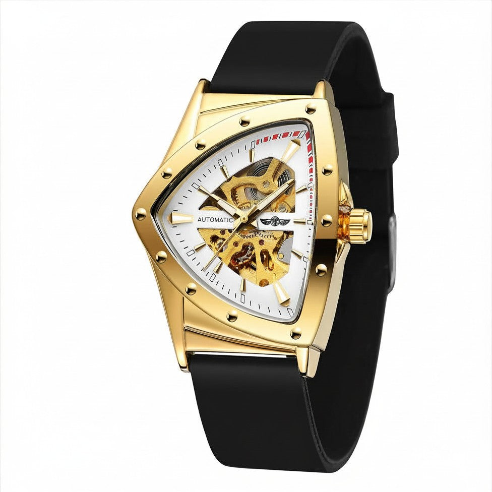 T-WINNER 8243B — Relógio Automático Skeleton com Pulseira em Borracha