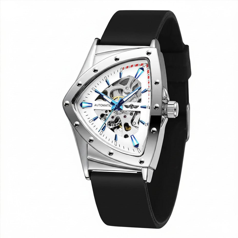 T-WINNER 8243B — Relógio Automático Skeleton com Pulseira em Borracha