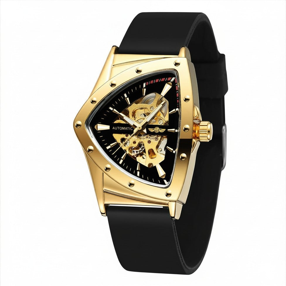 T-WINNER 8243B — Relógio Automático Skeleton com Pulseira em Borracha