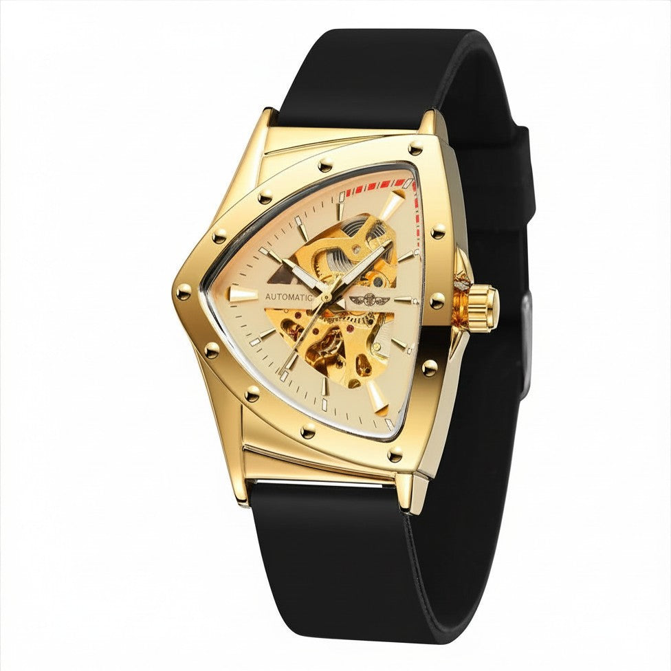 T-WINNER 8243B — Relógio Automático Skeleton com Pulseira em Borracha