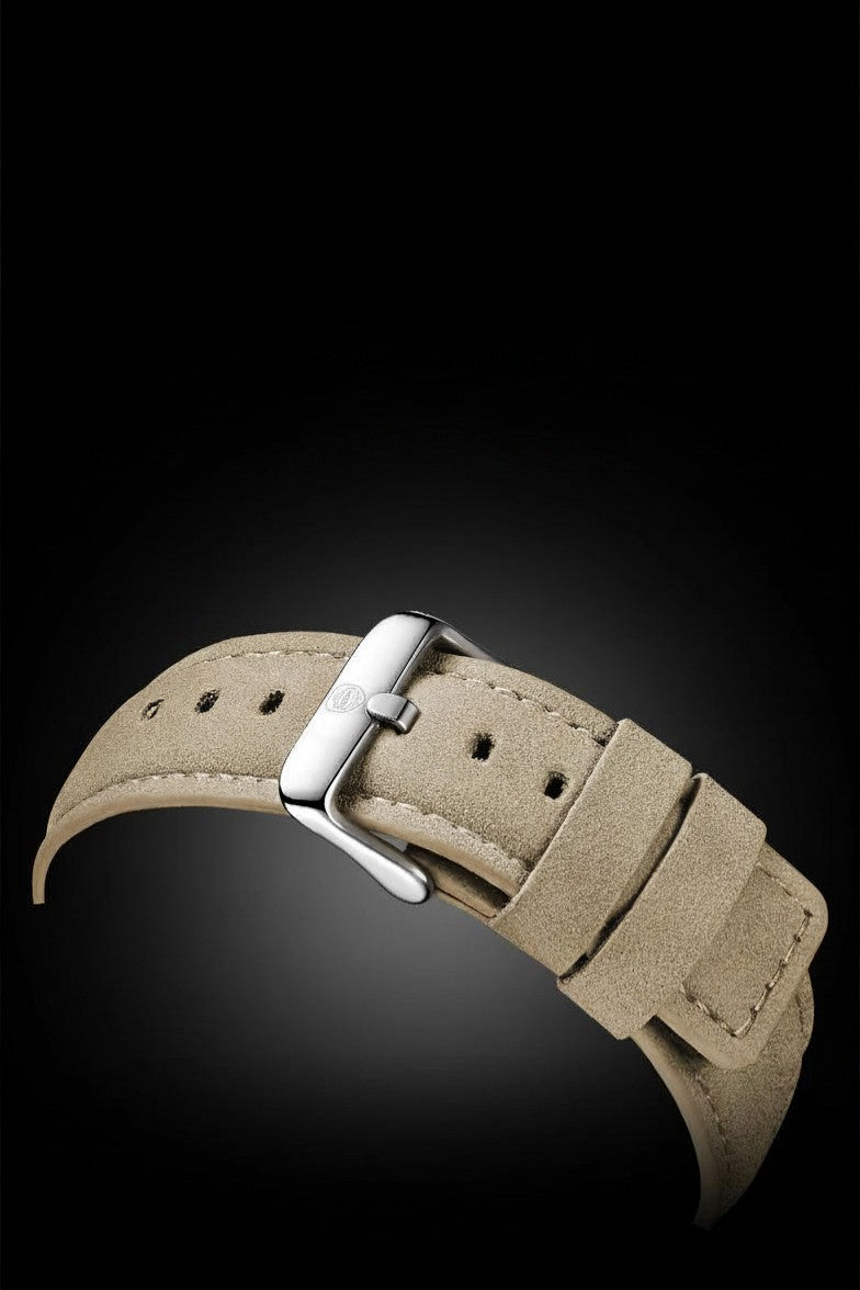 Relógio com Mostrador Verde e Bracelete em Estilo Pele