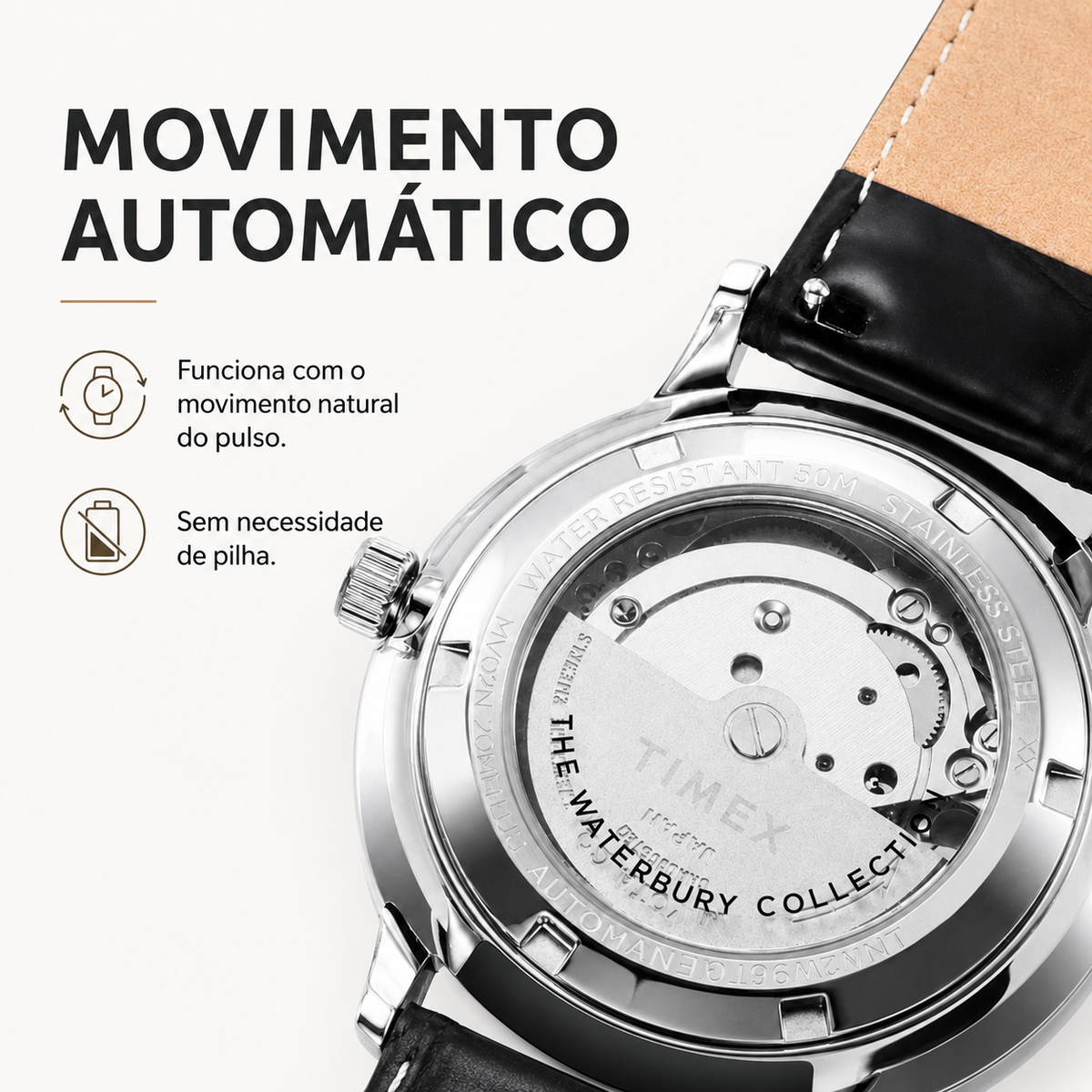Movimento automático do relógio TIMEX Waterbury explicado em português